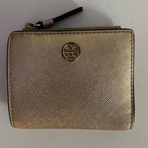 Tory Burch Light Rose Gold Emerson Mini Leather Wallet